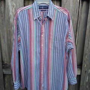 Ralph Lauren seersucker striped button down shirt